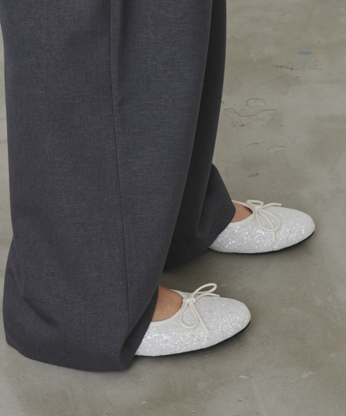 Aunt Marie's（アントマリーズ）の「ラメリボンバレーシューズ（バレエシューズ・レディース・ブラック/ホワイト/シルバー・M/S/L）」の6枚目の写真