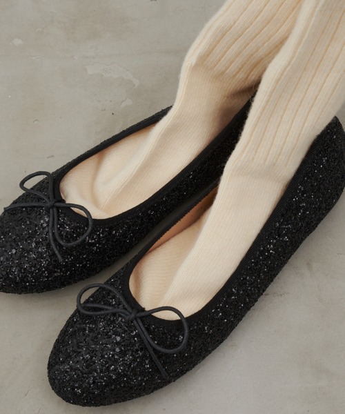 Aunt Marie's（アントマリーズ）の「ラメリボンバレーシューズ（バレエシューズ・レディース・ブラック/ホワイト/シルバー・M/S/L）」の14枚目の写真