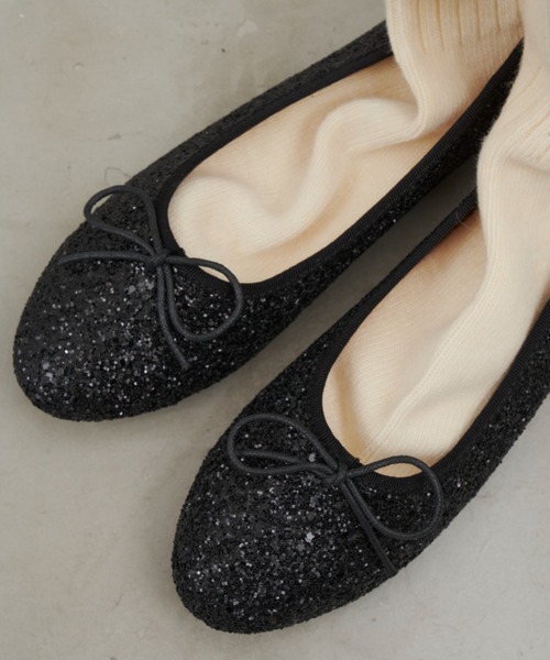 Aunt Marie's（アントマリーズ）の「ラメリボンバレーシューズ（バレエシューズ・レディース・ブラック/ホワイト/シルバー・M/S/L）」の16枚目の写真