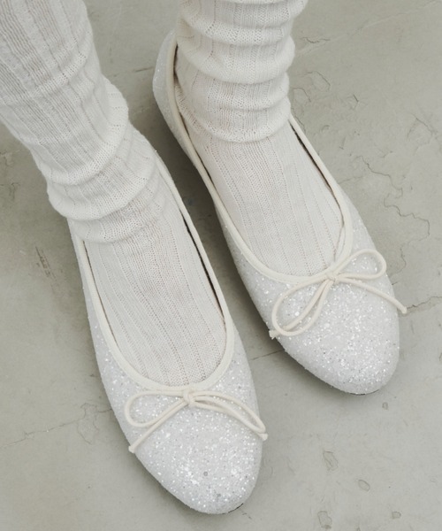 Aunt Marie's（アントマリーズ）の「ラメリボンバレーシューズ（バレエシューズ・レディース・ブラック/ホワイト/シルバー・M/S/L）」の19枚目の写真