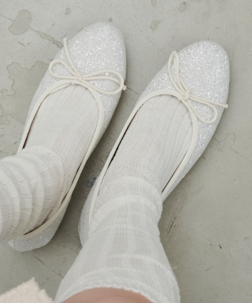 Aunt Marie's（アントマリーズ）の「ラメリボンバレーシューズ（バレエシューズ・レディース・ブラック/ホワイト/シルバー・M/S/L）」の18枚目の写真