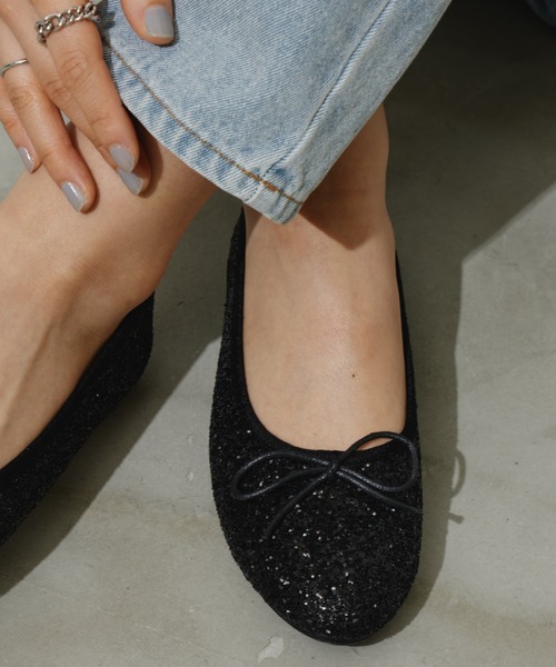Aunt Marie's（アントマリーズ）の「ラメリボンバレーシューズ（バレエシューズ・レディース・ブラック/ホワイト/シルバー・M/S/L）」の12枚目の写真