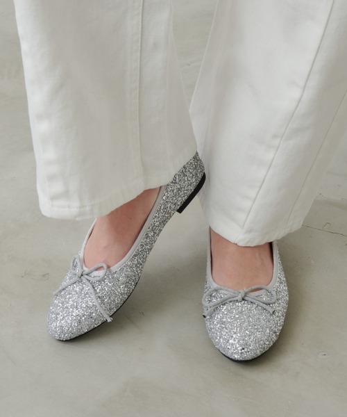 Aunt Marie's（アントマリーズ）の「ラメリボンバレーシューズ（バレエシューズ・レディース・ブラック/ホワイト/シルバー・M/S/L）」の22枚目の写真