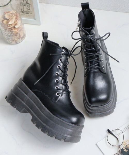 【セール】スクエア ボリュームトリプルソール 厚底ブーツ レースアップ(1661)サイドゴア(1662)ストッレチ素材サイドジップ(1663)/Love Hunter（ブーツ）｜LOVEHUNTER（ラブハンター） 4,731円