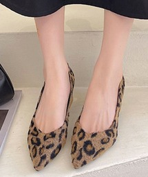 走れるパンプス レオパード柄 太ヒール