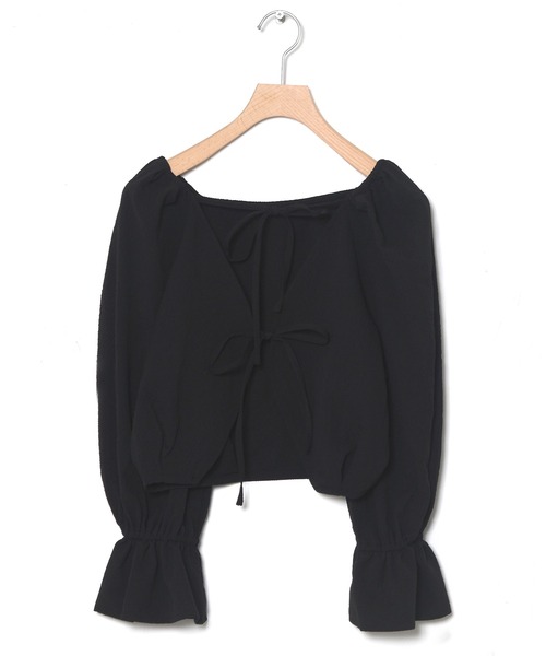 w closet（ダブルクローゼット）の「【２WAY】リボンレース付きギンガムプルオーバー（シャツ/ブラウス・レディース・ブラック/サックスブルー/オフホワイト・FREE）」の15枚目の写真