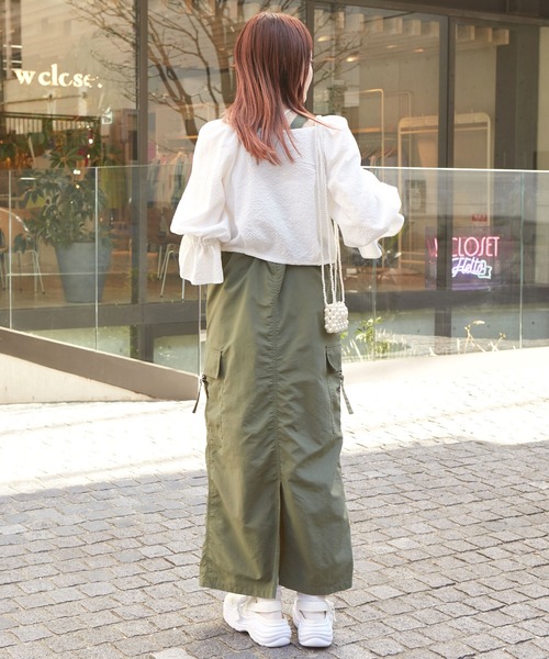 w closet（ダブルクローゼット）の「【２WAY】リボンレース付きギンガムプルオーバー（シャツ/ブラウス・レディース・ブラック/サックスブルー/オフホワイト・FREE）」の12枚目の写真