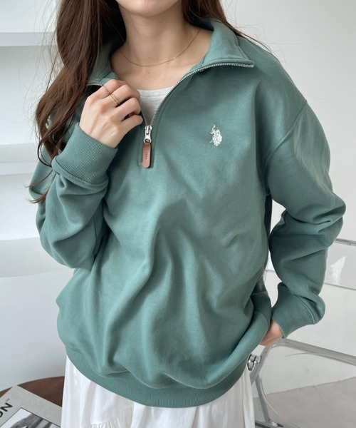 U.S. POLO ASSN.(ユーエスポロアッスン)の「U.S. POLO ASSN.ハーフジップ(スウェット・レディース・ブラック/グレー/オフホワイト/グリーン系その他/ネイビー・L/M)」の4枚目の写真