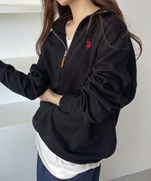 U.S. POLO ASSN.(ユーエスポロアッスン)の「U.S. POLO ASSN.ハーフジップ(スウェット・レディース・ブラック/グレー/オフホワイト/グリーン系その他/ネイビー・L/M)」の7枚目の写真