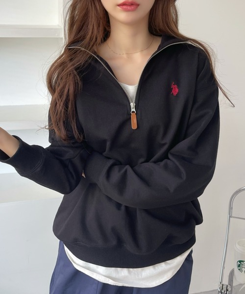 U.S. POLO ASSN.(ユーエスポロアッスン)の「U.S. POLO ASSN.ハーフジップ(スウェット・レディース・ブラック/グレー/オフホワイト/グリーン系その他/ネイビー・L/M)」の10枚目の写真
