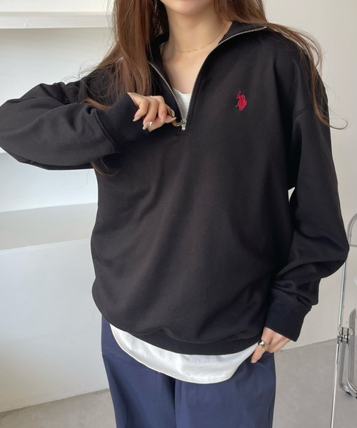 U.S. POLO ASSN.(ユーエスポロアッスン)の「U.S. POLO ASSN.ハーフジップ(スウェット・レディース・ブラック/グレー/オフホワイト/グリーン系その他/ネイビー・L/M)」の22枚目の写真