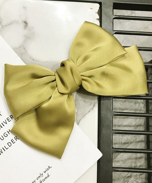 SHEPP（シープ）の「カラフルリボン ヘアアクセ/バレッタ（バレッタ/ヘアクリップ・レディース・ブラック/ネイビー/パープル/イエロー/レッド/ピンク/グリーン・FREE）」の5枚目の写真