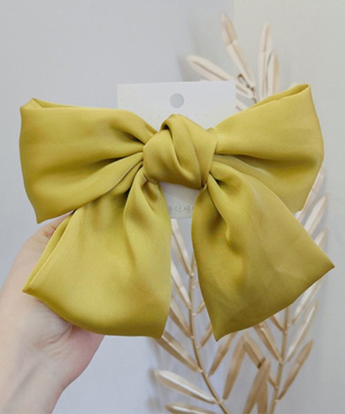 SHEPP（シープ）の「カラフルリボン ヘアアクセ/バレッタ（バレッタ/ヘアクリップ・レディース・ブラック/ネイビー/パープル/イエロー/レッド/ピンク/グリーン・FREE）」の10枚目の写真