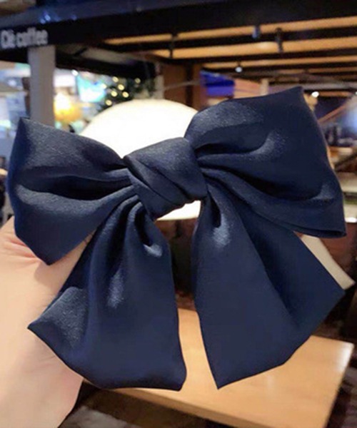 SHEPP（シープ）の「カラフルリボン ヘアアクセ/バレッタ（バレッタ/ヘアクリップ・レディース・ブラック/ネイビー/パープル/イエロー/レッド/ピンク/グリーン・FREE）」の12枚目の写真