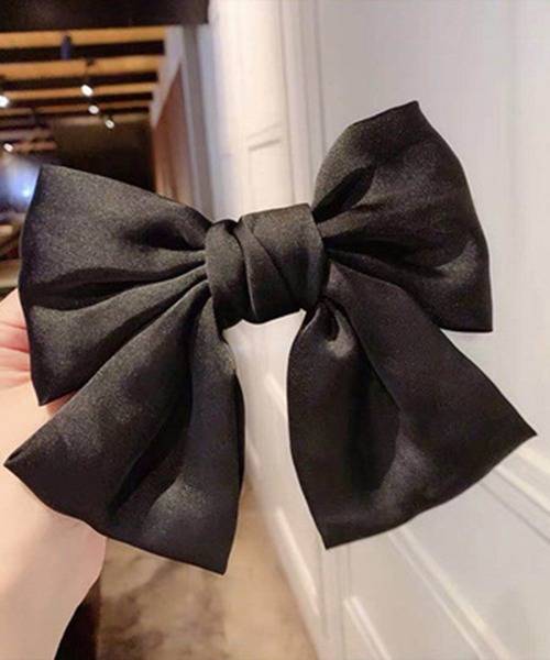 SHEPP（シープ）の「カラフルリボン ヘアアクセ/バレッタ（バレッタ/ヘアクリップ・レディース・ブラック/ネイビー/パープル/イエロー/レッド/ピンク/グリーン・FREE）」の13枚目の写真