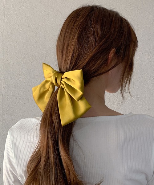 SHEPP（シープ）の「カラフルリボン ヘアアクセ/バレッタ（バレッタ/ヘアクリップ・レディース・ブラック/ネイビー/パープル/イエロー/レッド/ピンク/グリーン・FREE）」の17枚目の写真