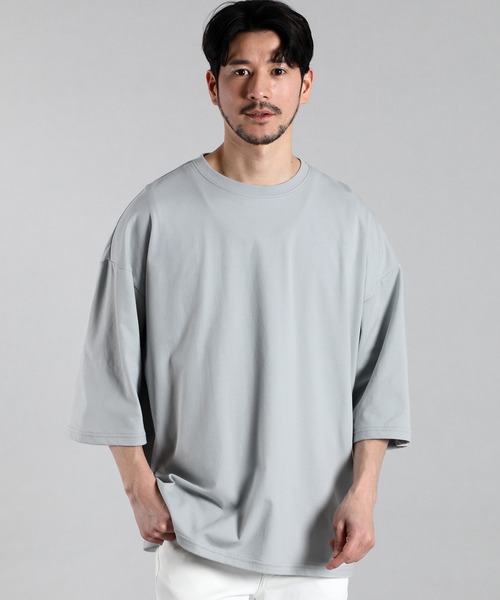 LANVIN en Bleu（ランバンオンブルー）の「2層構造 クールマックス オーバーサイズ シンプルTシャツ（Tシャツ/カットソー・メンズ・ブルーグレー/ブラック/グレイッシュベージュ/ホワイト・52/50/48/46）」の3枚目の写真