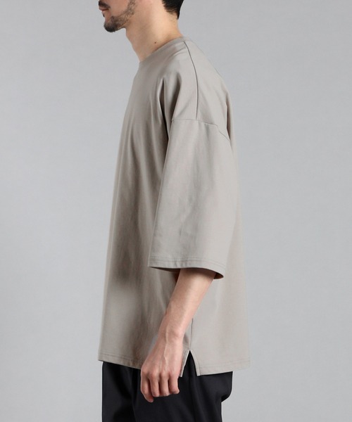 LANVIN en Bleu（ランバンオンブルー）の「2層構造 クールマックス オーバーサイズ シンプルTシャツ（Tシャツ/カットソー・メンズ・ブルーグレー/ブラック/グレイッシュベージュ/ホワイト・52/50/48/46）」の15枚目の写真