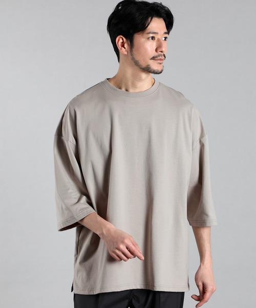 LANVIN en Bleu（ランバンオンブルー）の「2層構造 クールマックス オーバーサイズ シンプルTシャツ（Tシャツ/カットソー・メンズ・ブルーグレー/ブラック/グレイッシュベージュ/ホワイト・52/50/48/46）」の17枚目の写真