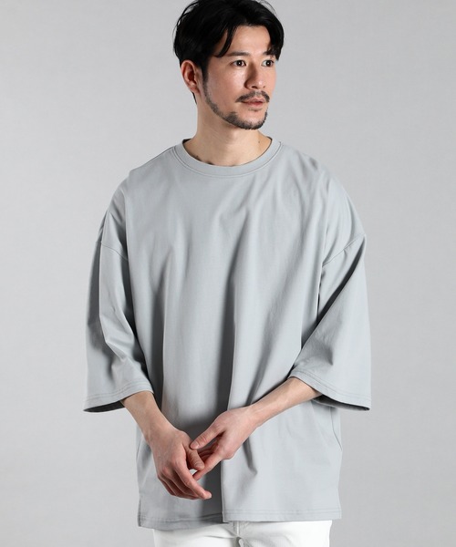 LANVIN en Bleu（ランバンオンブルー）の「2層構造 クールマックス オーバーサイズ シンプルTシャツ（Tシャツ/カットソー・メンズ・ブルーグレー/ブラック/グレイッシュベージュ/ホワイト・52/50/48/46）」の19枚目の写真