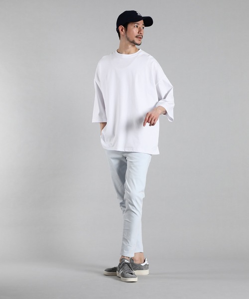 LANVIN en Bleu（ランバンオンブルー）の「2層構造 クールマックス オーバーサイズ シンプルTシャツ（Tシャツ/カットソー・メンズ・ブルーグレー/ブラック/グレイッシュベージュ/ホワイト・52/50/48/46）」の22枚目の写真