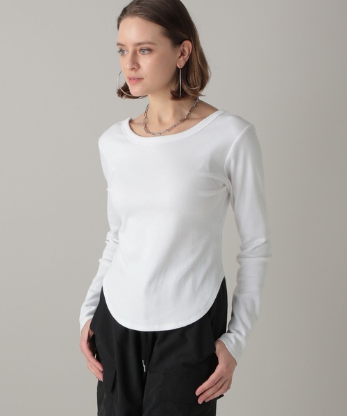 FOREVER 21（フォーエバー トゥエンティーワン）の「【2024SS】バックオープンカットプルオーバー（Tシャツ/カットソー・レディース・ブラック×ホワイト/オフホワイト/ブラック・SMALL/MEDIUM）」の19枚目の写真