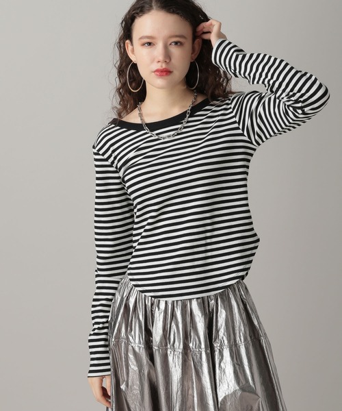 FOREVER 21（フォーエバー トゥエンティーワン）の「【2024SS】バックオープンカットプルオーバー（Tシャツ/カットソー・レディース・ブラック×ホワイト/オフホワイト/ブラック・SMALL/MEDIUM）」の6枚目の写真