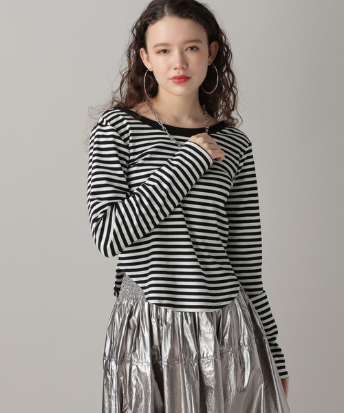 FOREVER 21（フォーエバー トゥエンティーワン）の「【2024SS】バックオープンカットプルオーバー（Tシャツ/カットソー・レディース・ブラック×ホワイト/オフホワイト/ブラック・SMALL/MEDIUM）」の7枚目の写真