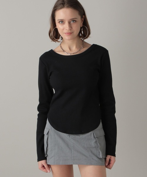 FOREVER 21（フォーエバー トゥエンティーワン）の「【2024SS】バックオープンカットプルオーバー（Tシャツ/カットソー・レディース・ブラック×ホワイト/オフホワイト/ブラック・SMALL/MEDIUM）」の16枚目の写真