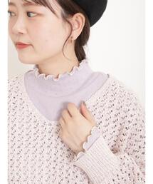 Samansa Mos2 | パターンメッシュ配色メローハイネックカットソー(Tシャツ/カットソー)