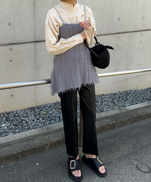 audrey and john wad（オードリーアンドジョンワッド）の「フェイクレザーセミフレアパンツ（その他パンツ・レディース・ベージュ/アイボリー/ブラック・S/M）」の11枚目の写真