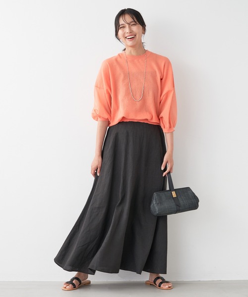 希少☆新品タグ付 フランス製 リネン100% ロングスカート