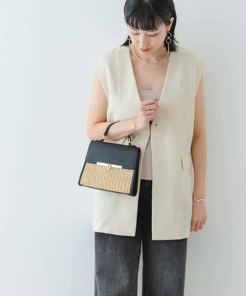 RODE SKO（ロデスコ）の「ラタン風フラップショルダーバッグ（ショルダーバッグ・レディース・ブラック/キャメル・ONE）」の11枚目の写真