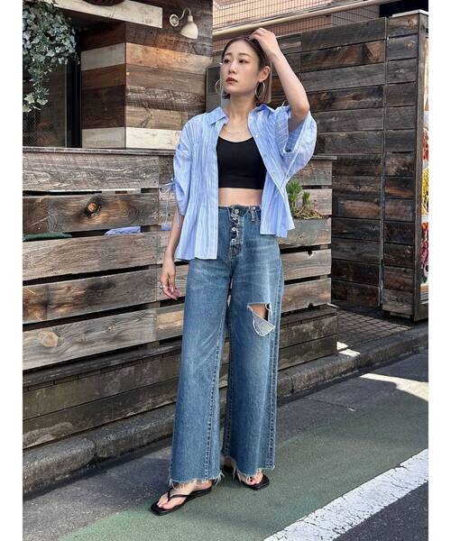 Ungrid(アングリッド)の「ダブルストラップブラトップ(キャミソール・レディース・ヘザーグレー/ブラック/オフホワイト・FREE)」の16枚目の写真