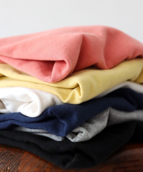 antiqua（アンティカ）の「クルーネック半袖Tシャツ（Tシャツ/カットソー・キッズ・イエロー/ネイビー/ブラック/オフホワイト/杢グレー/ピンク・130/110/120）」の9枚目の写真