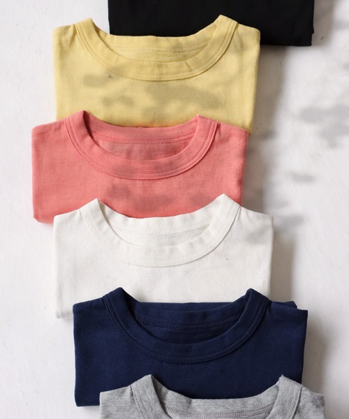 antiqua（アンティカ）の「クルーネック半袖Tシャツ（Tシャツ/カットソー・キッズ・イエロー/ネイビー/ブラック/オフホワイト/杢グレー/ピンク・130/110/120）」の10枚目の写真