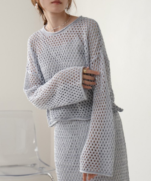 SOLNI ソルニ スパンコールニットセットアップ 夏の綺麗めコーデも SOLNIでお任せ❤︎❤︎ Sequin Knit Set-Up