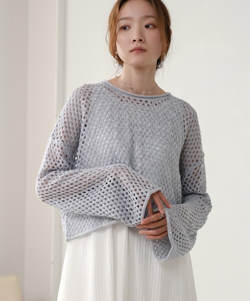 SOLNI ソルニ スパンコールニットセットアップ AZUL BY MOUSSY | スパンコールニットトップス (ニット ) |SHEL