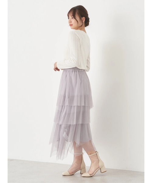 earth music&ecology（アースミュージックアンドエコロジー）の「アイレットジャガードタイトプルオーバー（Tシャツ/カットソー・レディース・ブルー/杢グレー/アイボリー/レッド・FREE）」の16枚目の写真