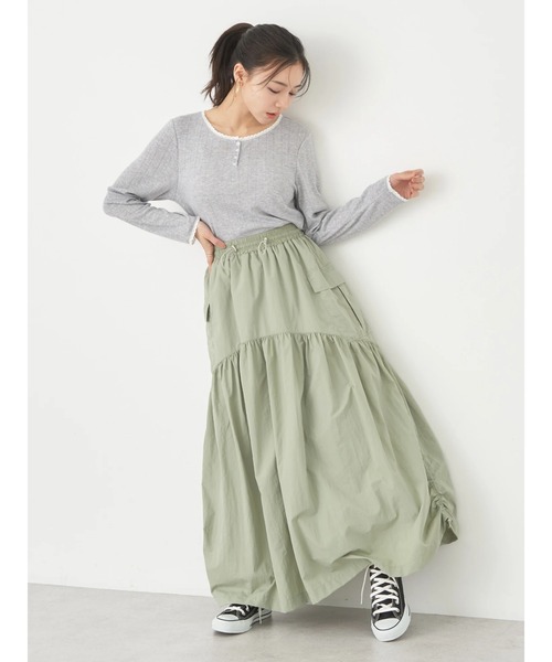 earth music&ecology（アースミュージックアンドエコロジー）の「アイレットジャガードタイトプルオーバー（Tシャツ/カットソー・レディース・ブルー/杢グレー/アイボリー/レッド・FREE）」の18枚目の写真