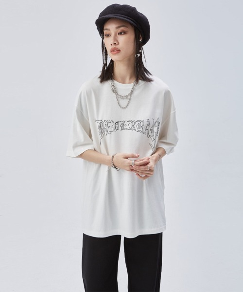 Ressaca(レサーカ)の「オーバーサイズ オールドイングリッシュ バックプリントTシャツ(Tシャツ/カットソー・メンズ・ブラック/ホワイト・M/S/XXL/XL/L)」の5枚目の写真