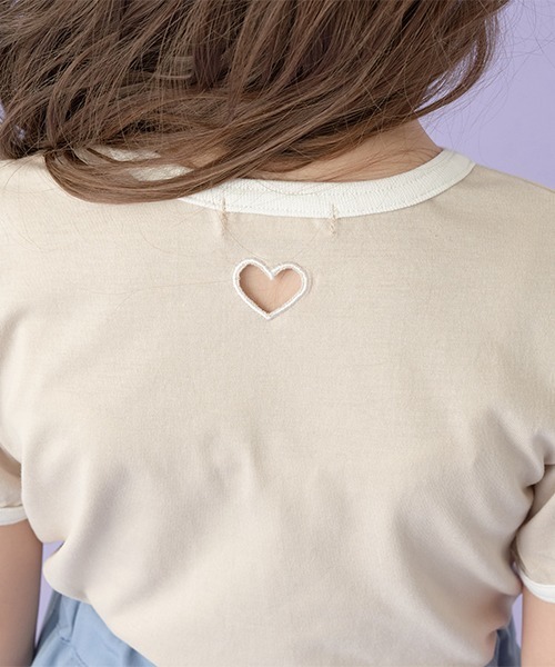 Lycee mine(リセマイン)の「【型崩れしないやわらかコットン】フロッキープリントリンガーTシャツ(Tシャツ/カットソー・キッズ・オフホワイト/トップグレー/ブラック/ライトベージュ・100cm/110cm/120cm/130cm/140cm/150cm)」の15枚目の写真