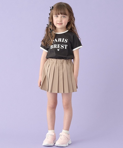 Lycee mine(リセマイン)の「【型崩れしないやわらかコットン】フロッキープリントリンガーTシャツ(Tシャツ/カットソー・キッズ・オフホワイト/トップグレー/ブラック/ライトベージュ・100cm/110cm/120cm/130cm/140cm/150cm)」の16枚目の写真