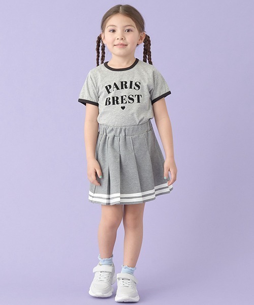 Lycee mine(リセマイン)の「【型崩れしないやわらかコットン】フロッキープリントリンガーTシャツ(Tシャツ/カットソー・キッズ・オフホワイト/トップグレー/ブラック/ライトベージュ・100cm/110cm/120cm/130cm/140cm/150cm)」の10枚目の写真