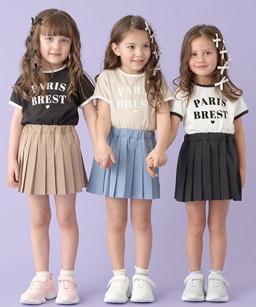 Lycee mine(リセマイン)の「【型崩れしないやわらかコットン】フロッキープリントリンガーTシャツ(Tシャツ/カットソー・キッズ・オフホワイト/トップグレー/ブラック/ライトベージュ・100cm/110cm/120cm/130cm/140cm/150cm)」の22枚目の写真