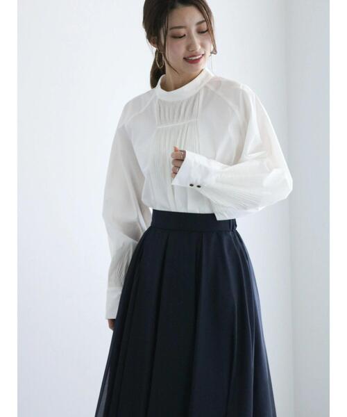 Te chichi（テチチ）の「パーツプリーツボリュームブラウス（シャツ/ブラウス・レディース・パープル/オフホワイト/ブラック・F）」の5枚目の写真