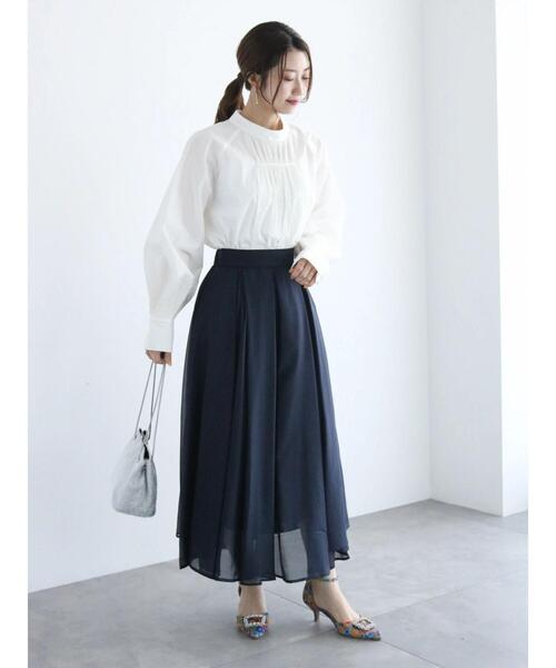 Te chichi（テチチ）の「パーツプリーツボリュームブラウス（シャツ/ブラウス・レディース・パープル/オフホワイト/ブラック・F）」の6枚目の写真