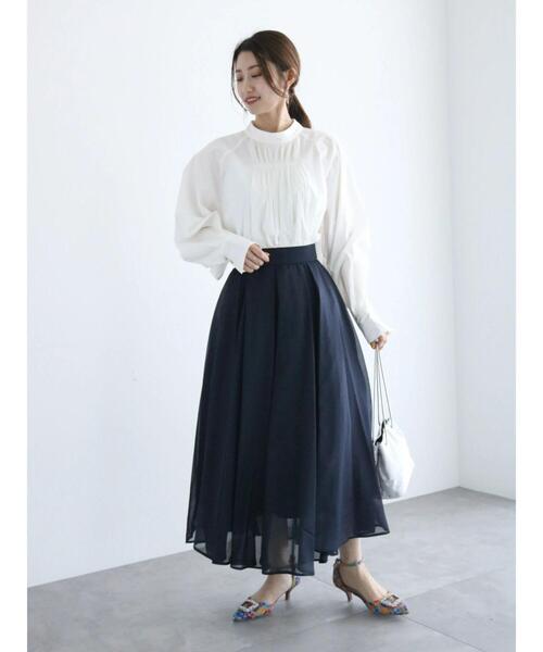 Te chichi（テチチ）の「パーツプリーツボリュームブラウス（シャツ/ブラウス・レディース・パープル/オフホワイト/ブラック・F）」の8枚目の写真