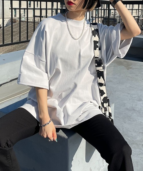 PAGEBOY（ページボーイ）の「WEB限定アイテム/ダッドルーズT（Tシャツ/カットソー・レディース・グレー/オフホワイト/ピンク/マルチ/ブラック・FREE）」の4枚目の写真