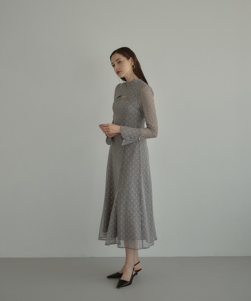 セール】バックオープンジオメトリックドレス / back open geometric